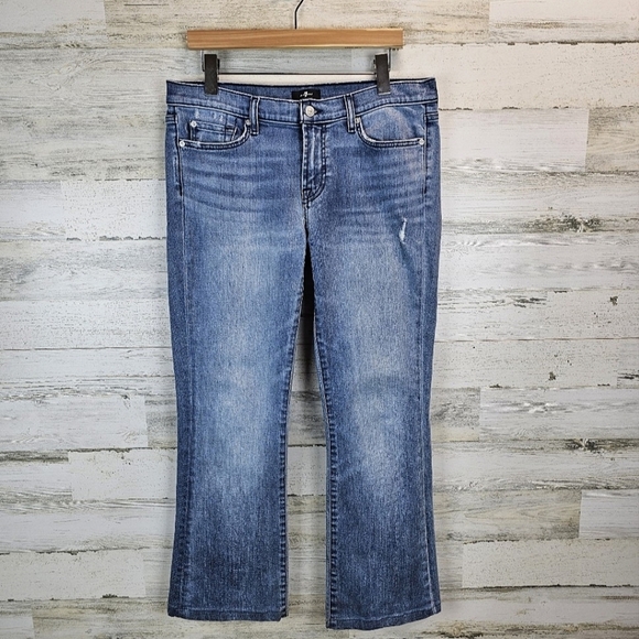 7 For All Mankind The Original Bootcut Jeans Size 31 Everyday Wear Casual Staple - Picture 2 of 16